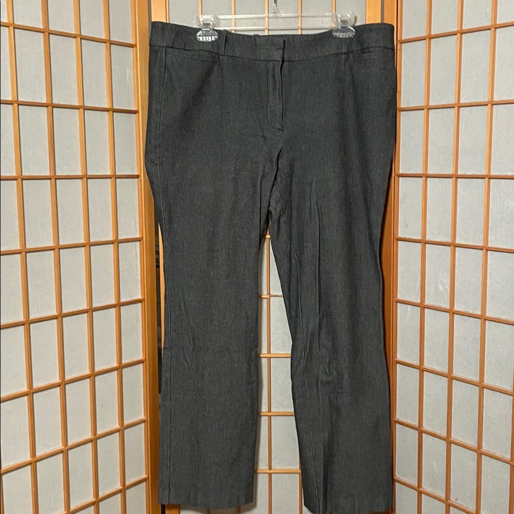 LOFT Kate Style Women’s Dark Gray Black Straight-Leg Pants Size 14 with Pockets
